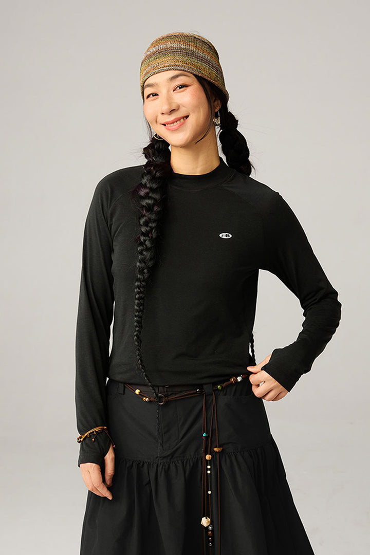 メリノウールベーシック長袖Tシャツ25BLCT015