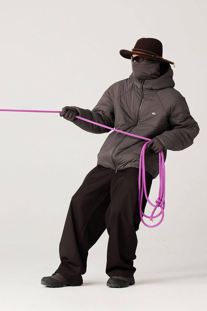 撥水加工付きフーデッド中綿ジャケット25BLMY003