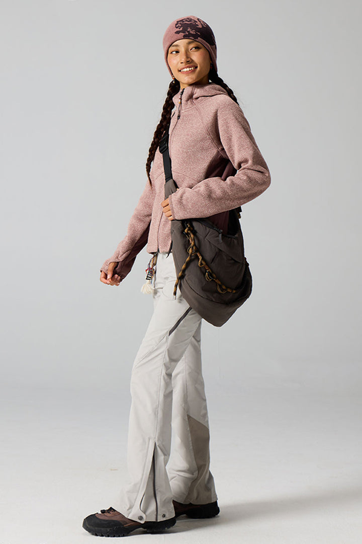 異素材パッチワークジップアップスウェットウイメンズ25BLJK028