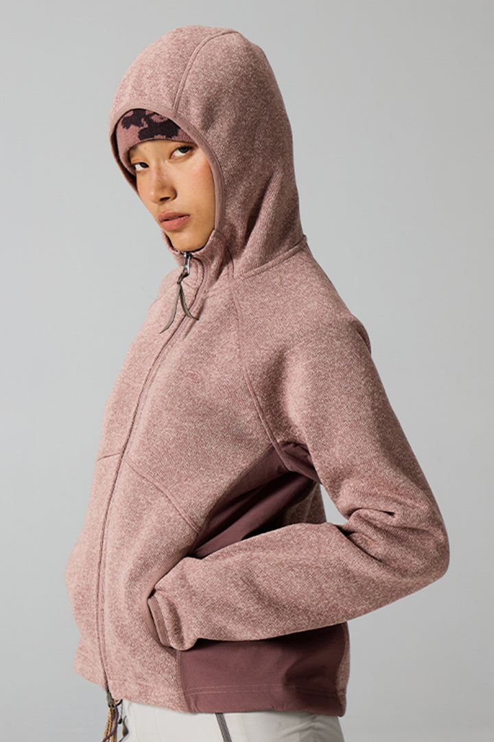 異素材パッチワークジップアップスウェットウイメンズ25BLJK028