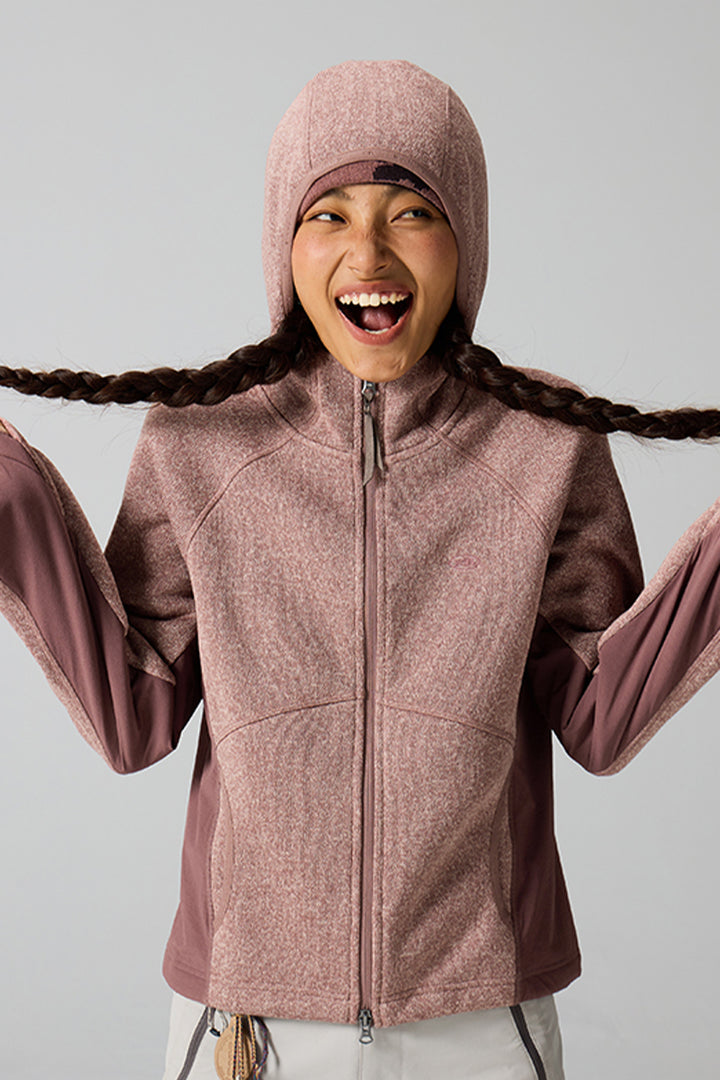 異素材パッチワークジップアップスウェットウイメンズ25BLJK028