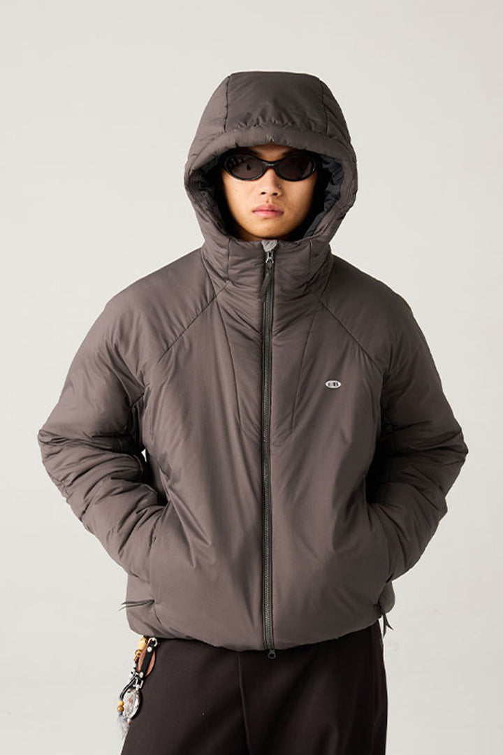 撥水加工付きフーデッド中綿ジャケット25BLMY003