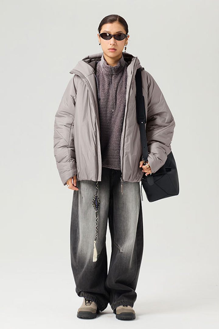 撥水加工付きフーデッド中綿ジャケット25BLMY003