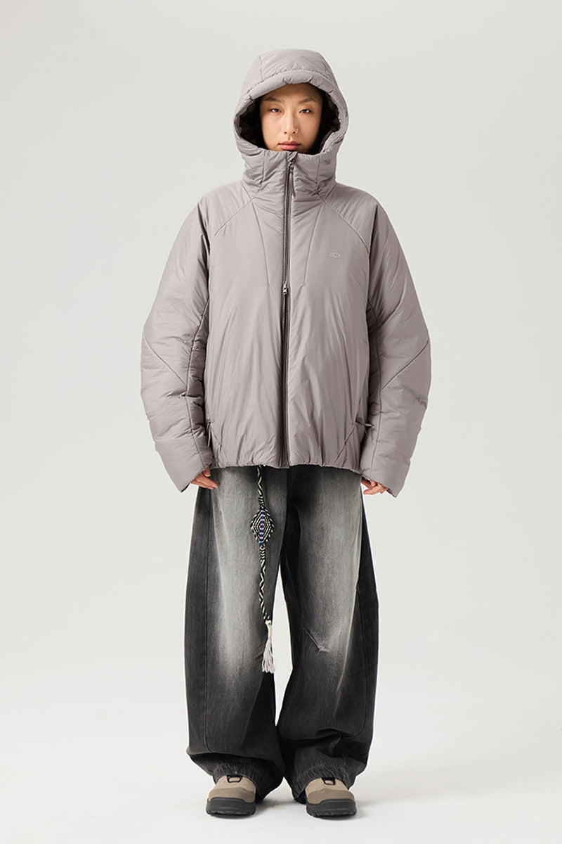 撥水加工付きフーデッド中綿ジャケット25BLMY003