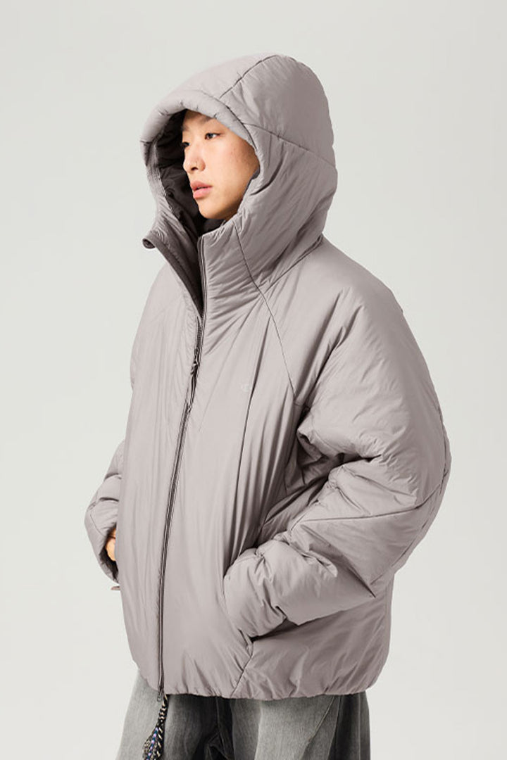 撥水加工付きフーデッド中綿ジャケット25BLMY003