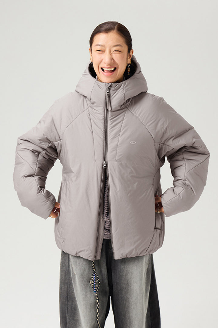 撥水加工付きフーデッド中綿ジャケット25BLMY003