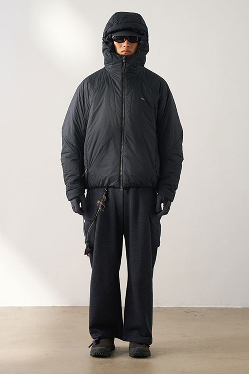 撥水加工付きフーデッド中綿ジャケット25BLMY003