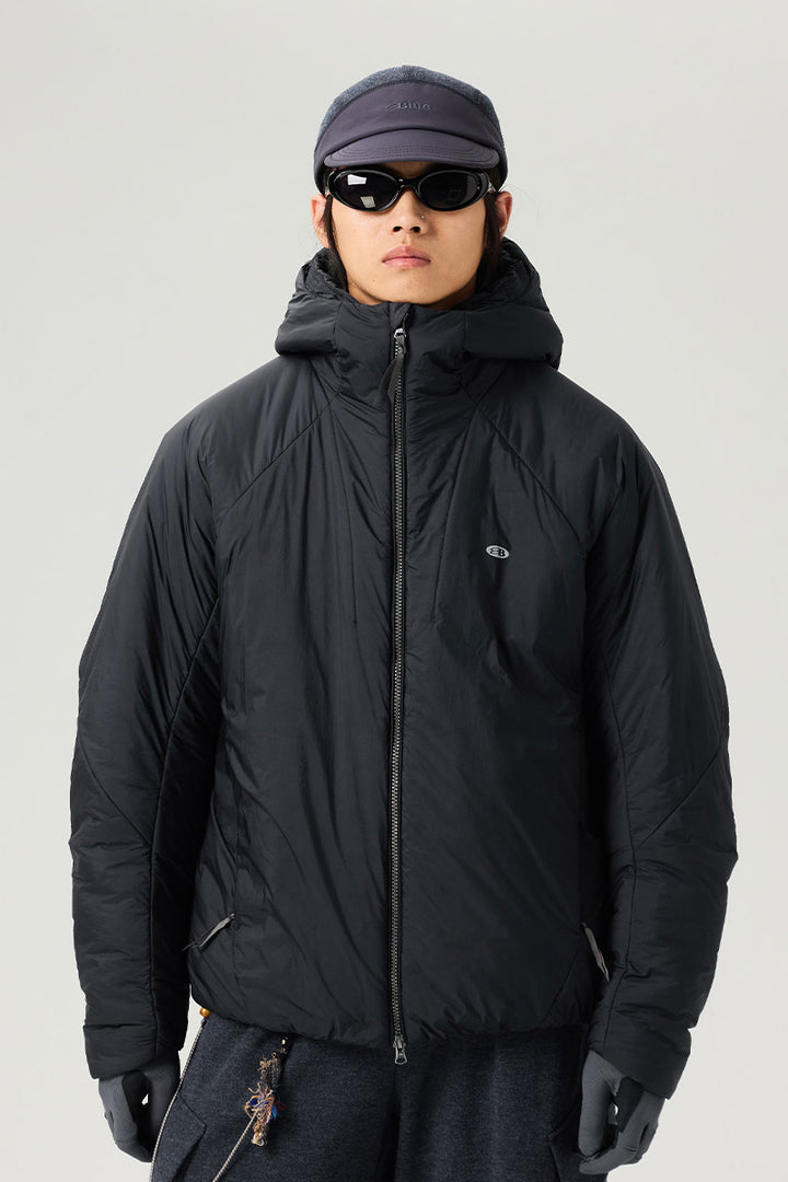 撥水加工付きフーデッド中綿ジャケット25BLMY003