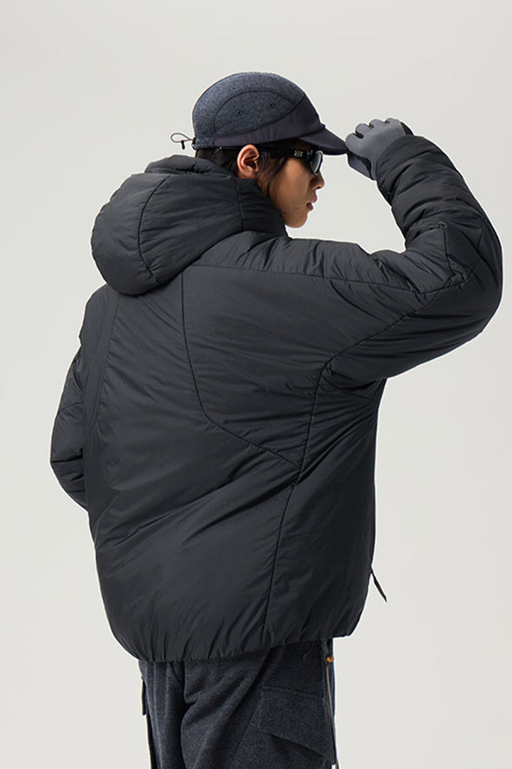 撥水加工付きフーデッド中綿ジャケット25BLMY003