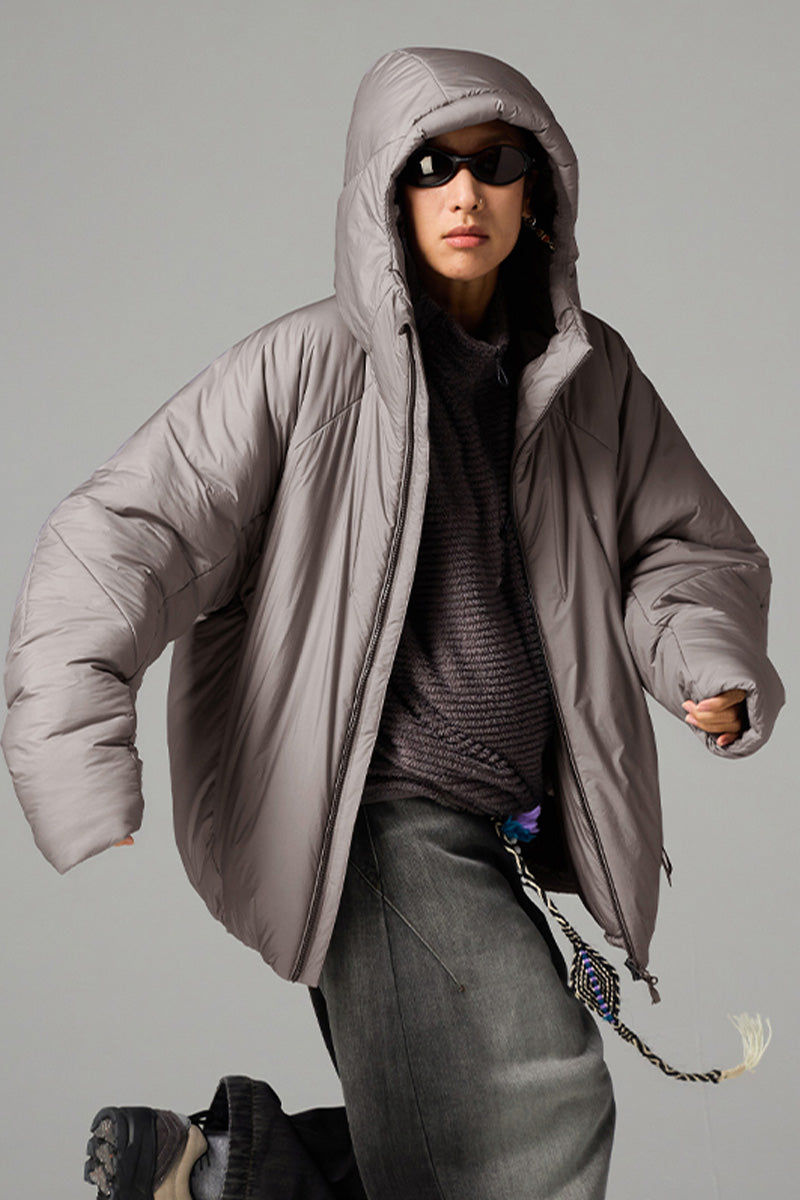 撥水加工付きフーデッド中綿ジャケット25BLMY003