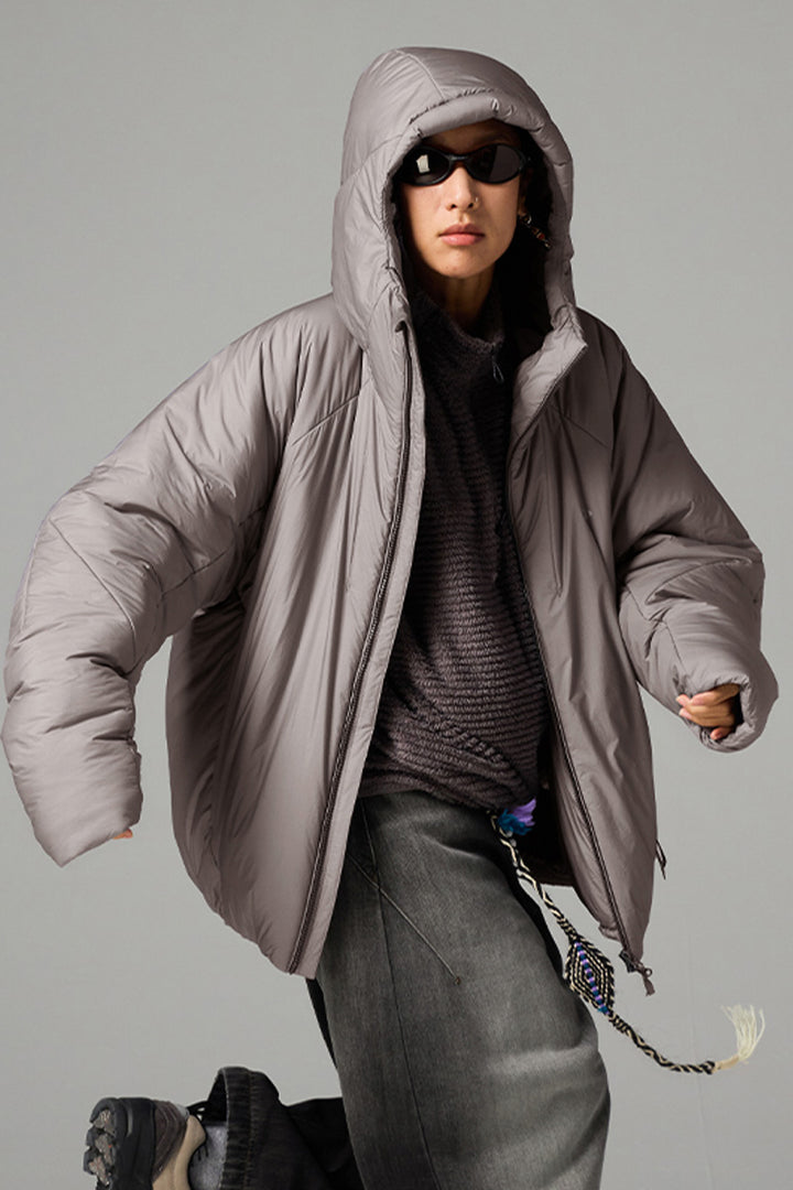 撥水加工付きフーデッド中綿ジャケット25BLMY003