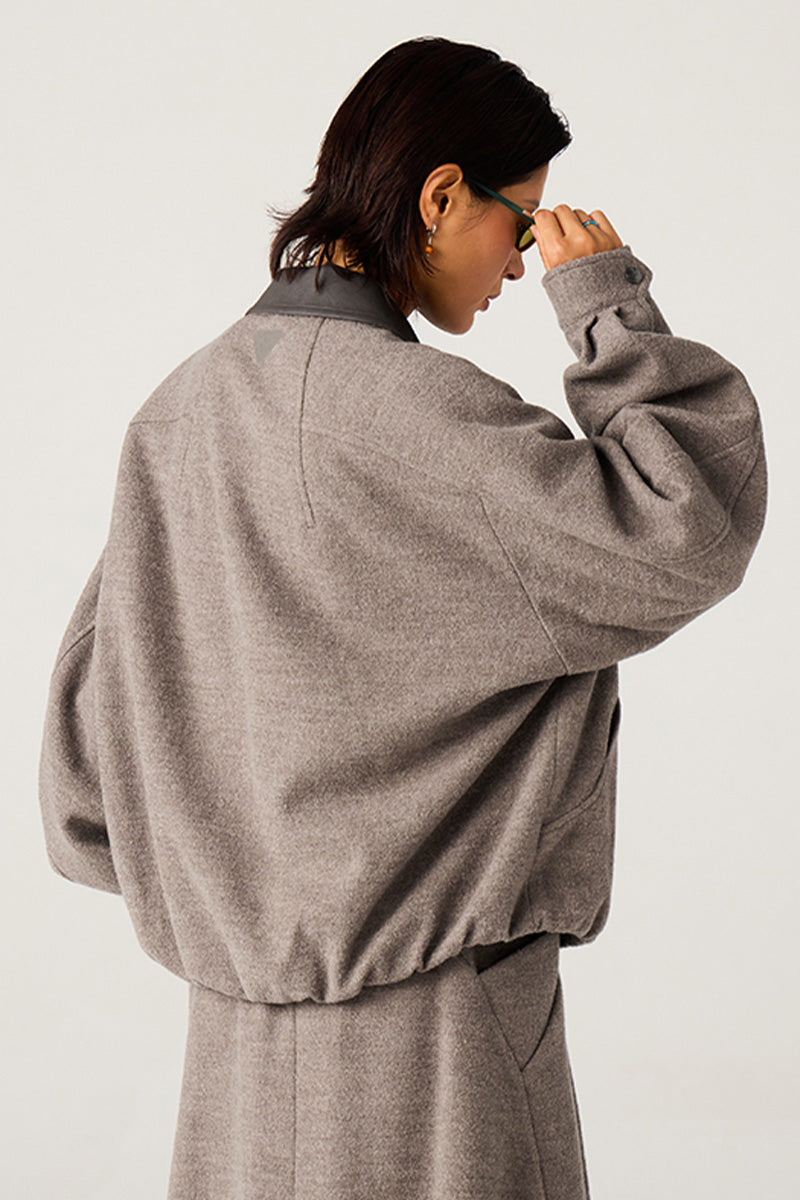 革襟ジップアップウールジャケット25BLJK020