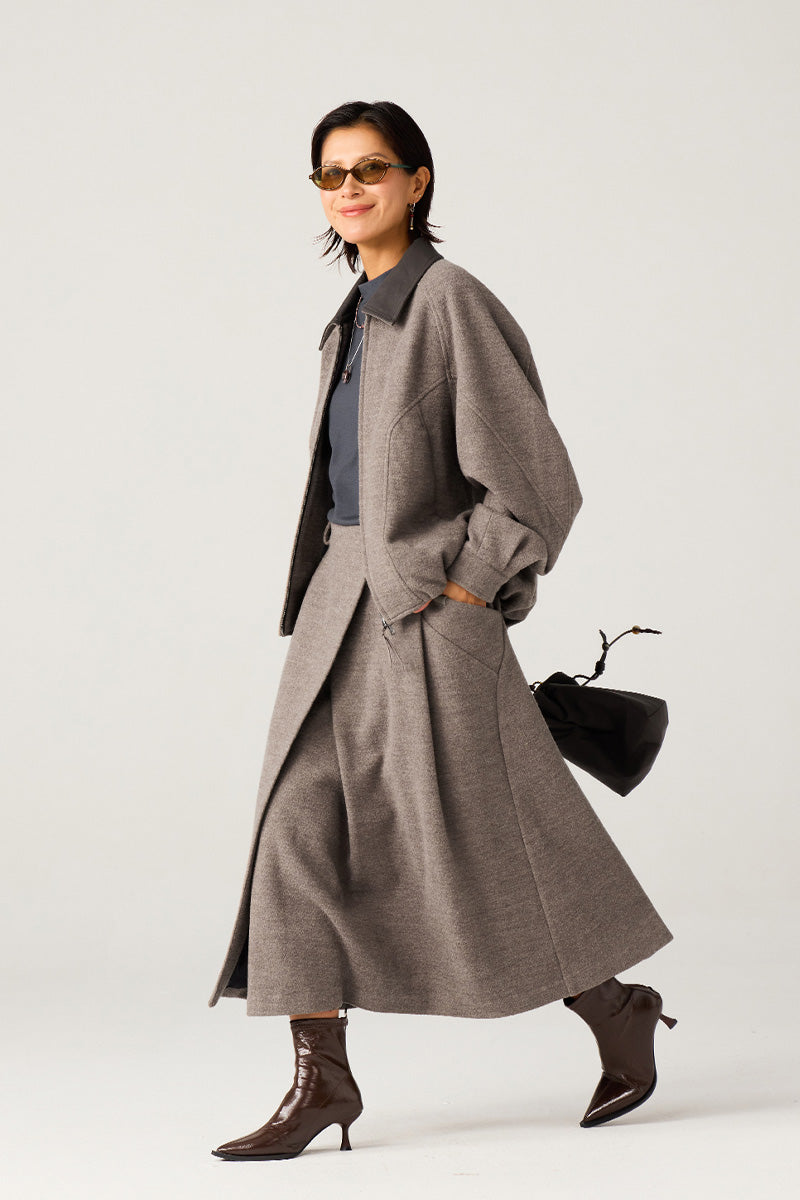 革襟ジップアップウールジャケット25BLJK020