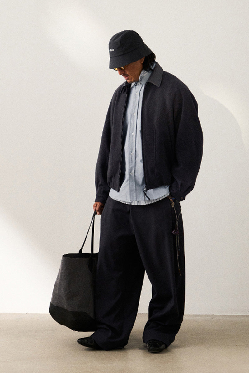 革襟ジップアップウールジャケット25BLJK020