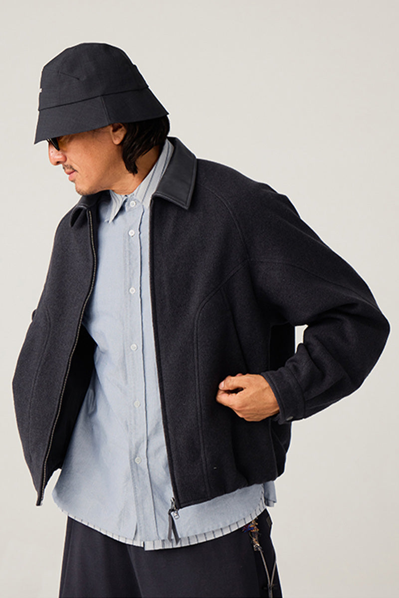 革襟ジップアップウールジャケット25BLJK020