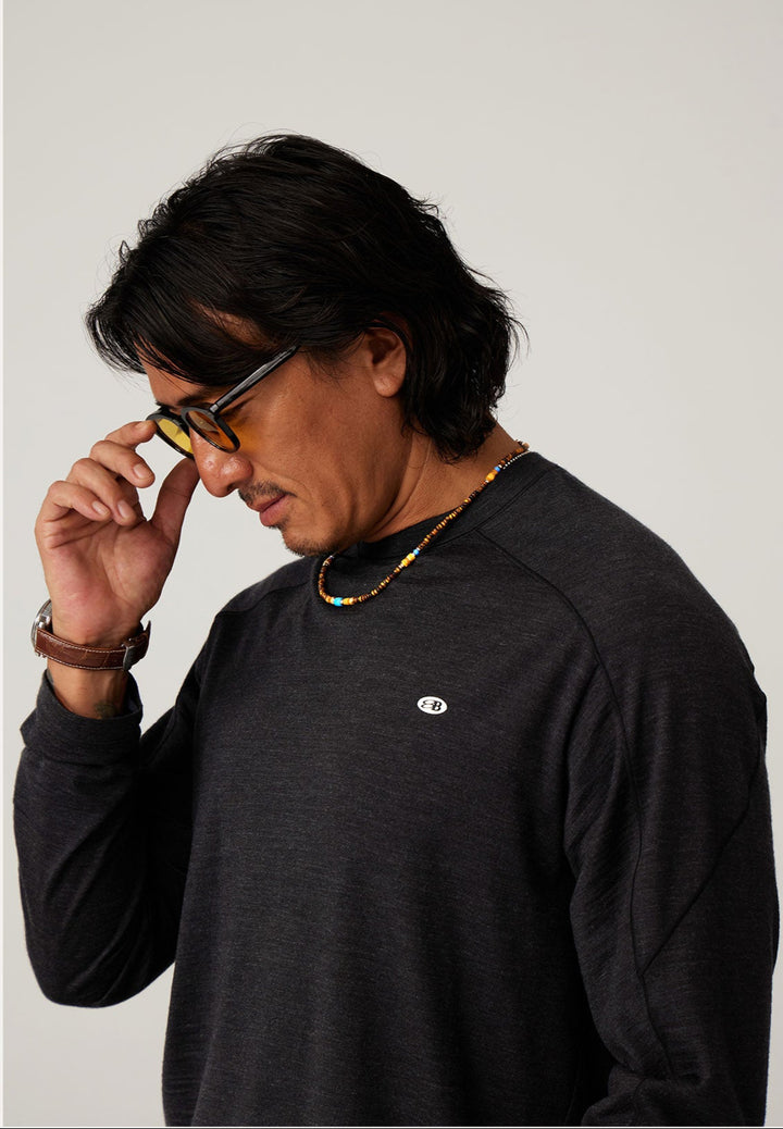 メリノウール クルーネック秋先取りTシャツ25BLCT012