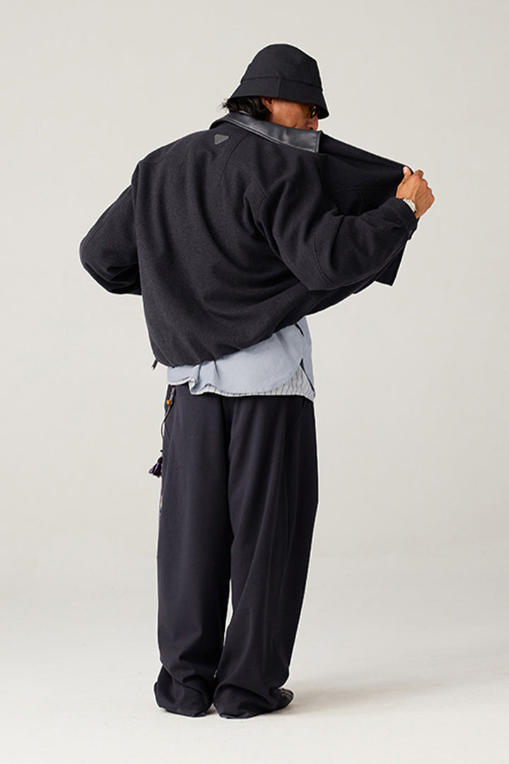 革襟ジップアップウールジャケット25BLJK020