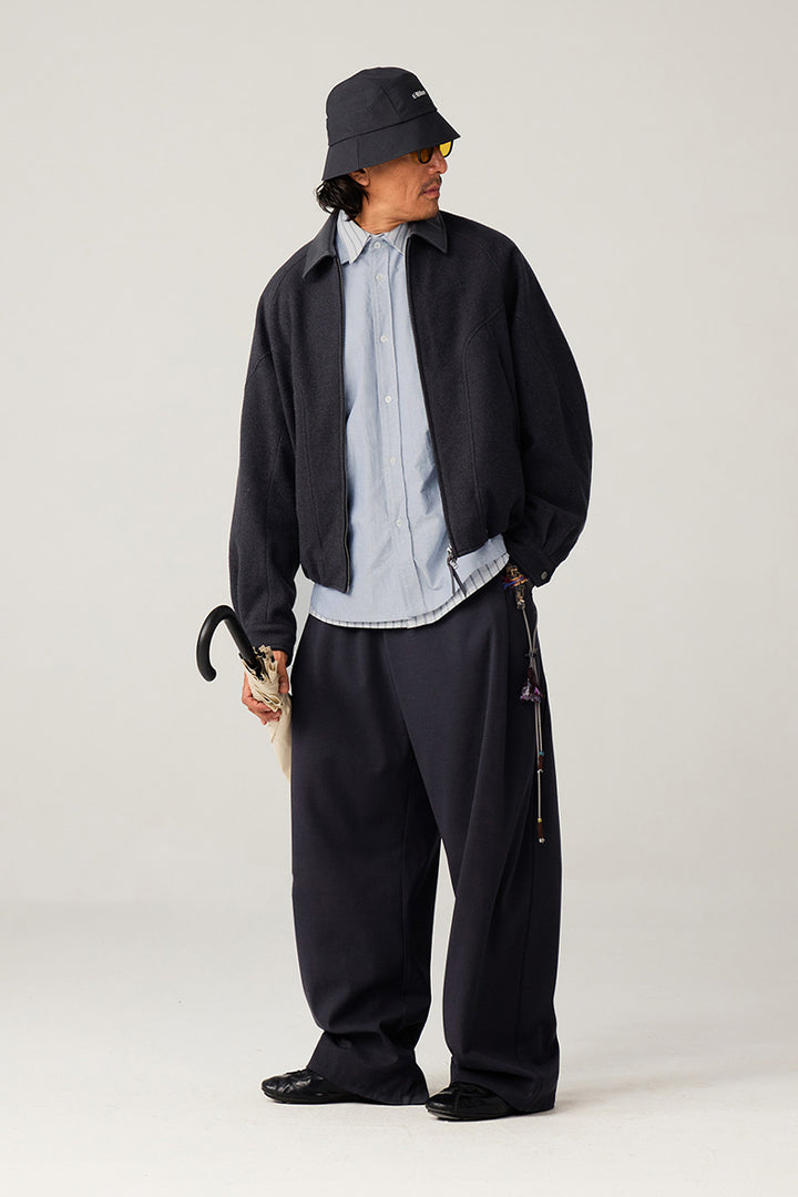 革襟ジップアップウールジャケット25BLJK020