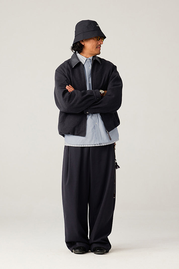 革襟ジップアップウールジャケット25BLJK020