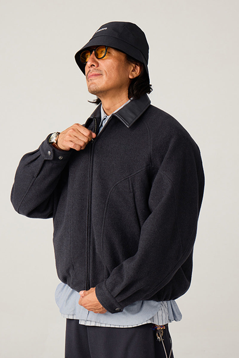 革襟ジップアップウールジャケット25BLJK020