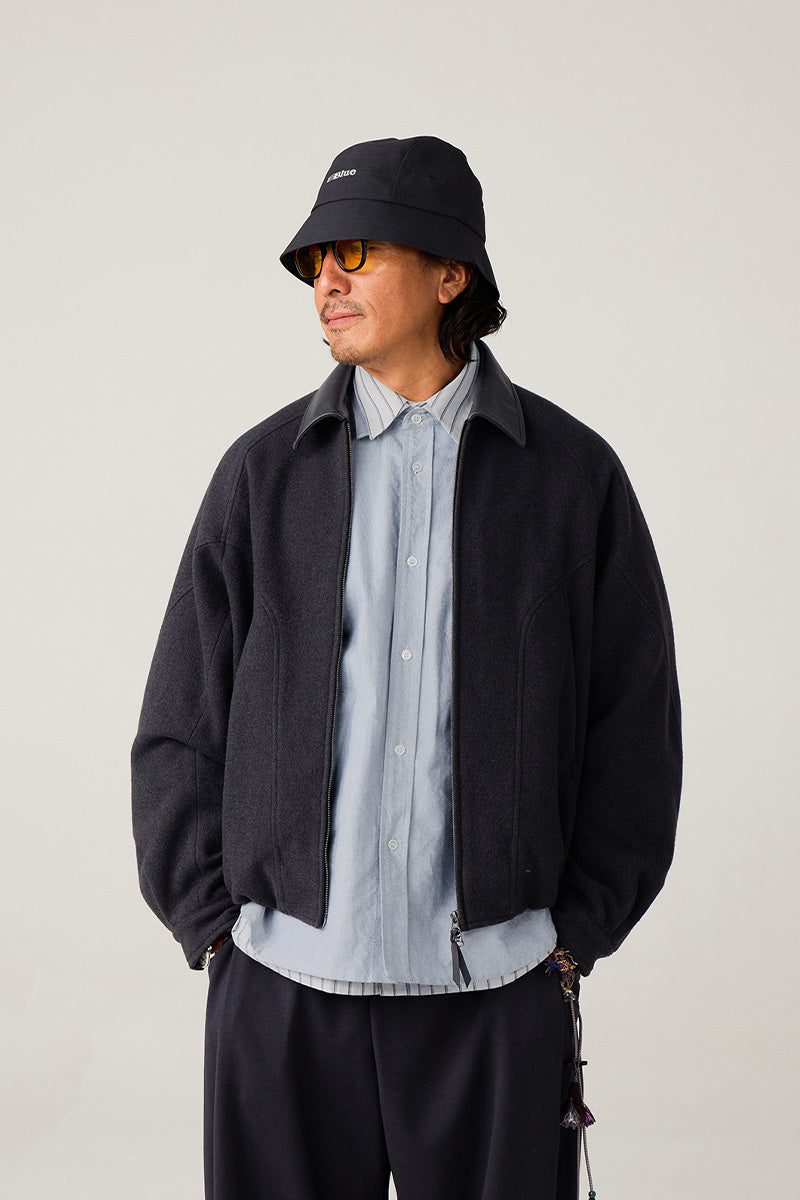 革襟ジップアップウールジャケット25BLJK020