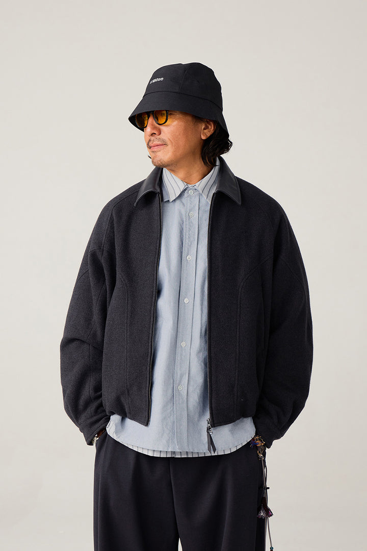 革襟ジップアップウールジャケット25BLJK020