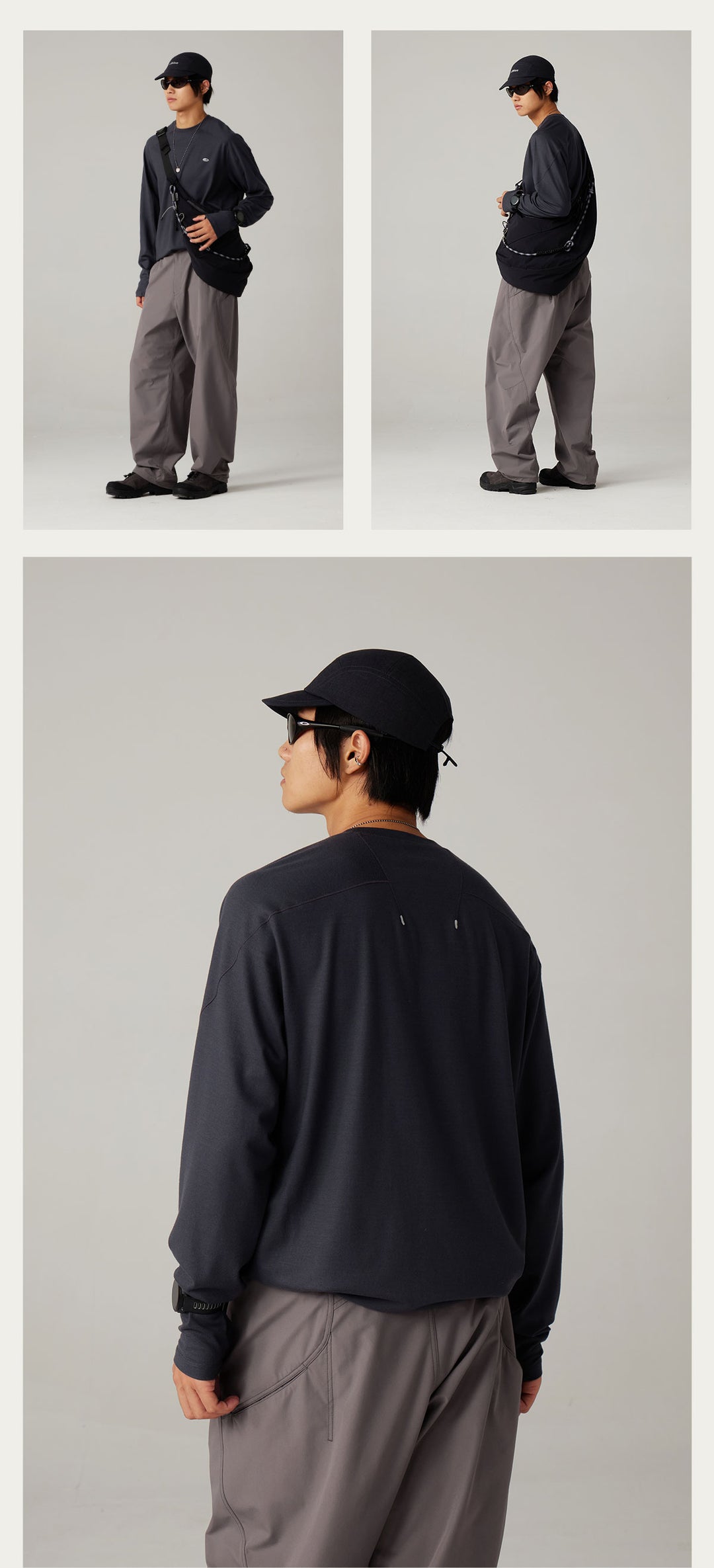 メリノウール クルーネック秋先取りTシャツ25BLCT012