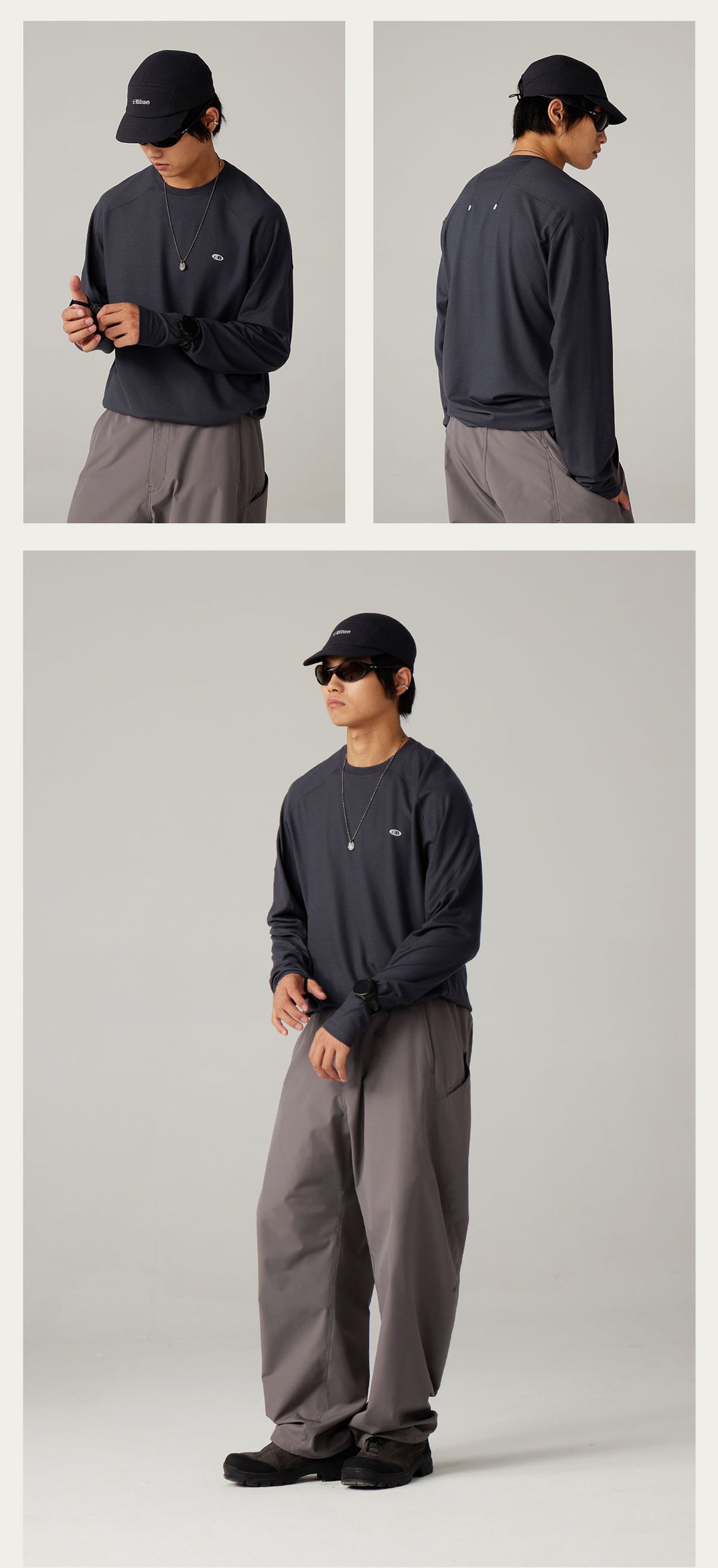 メリノウール クルーネック秋先取りTシャツ25BLCT012