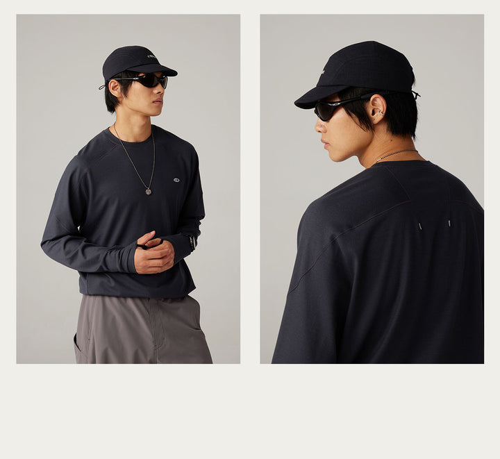 メリノウール クルーネック秋先取りTシャツ25BLCT012