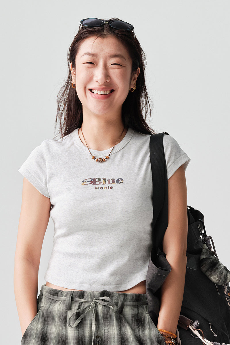 カラフル刺繍ロゴ半袖TシャツウィメンズNLBLDTX008