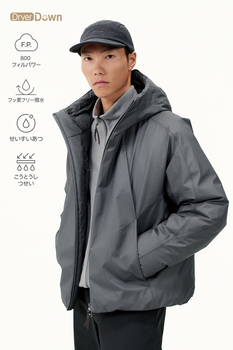 DryerDown 800FP Ultra-Lightweight Hooded Goose Down Jacket