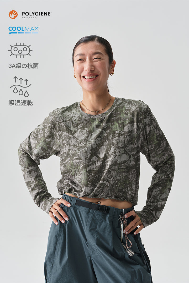 COOLMAX速乾フルプリント長袖TシャツウィメンズNLBLCTX012