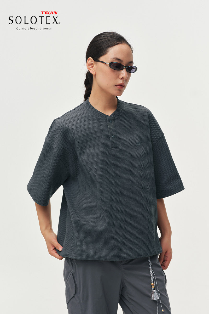 SOLOTEXポロヘンリーネック半袖TシャツNLBLDTX050