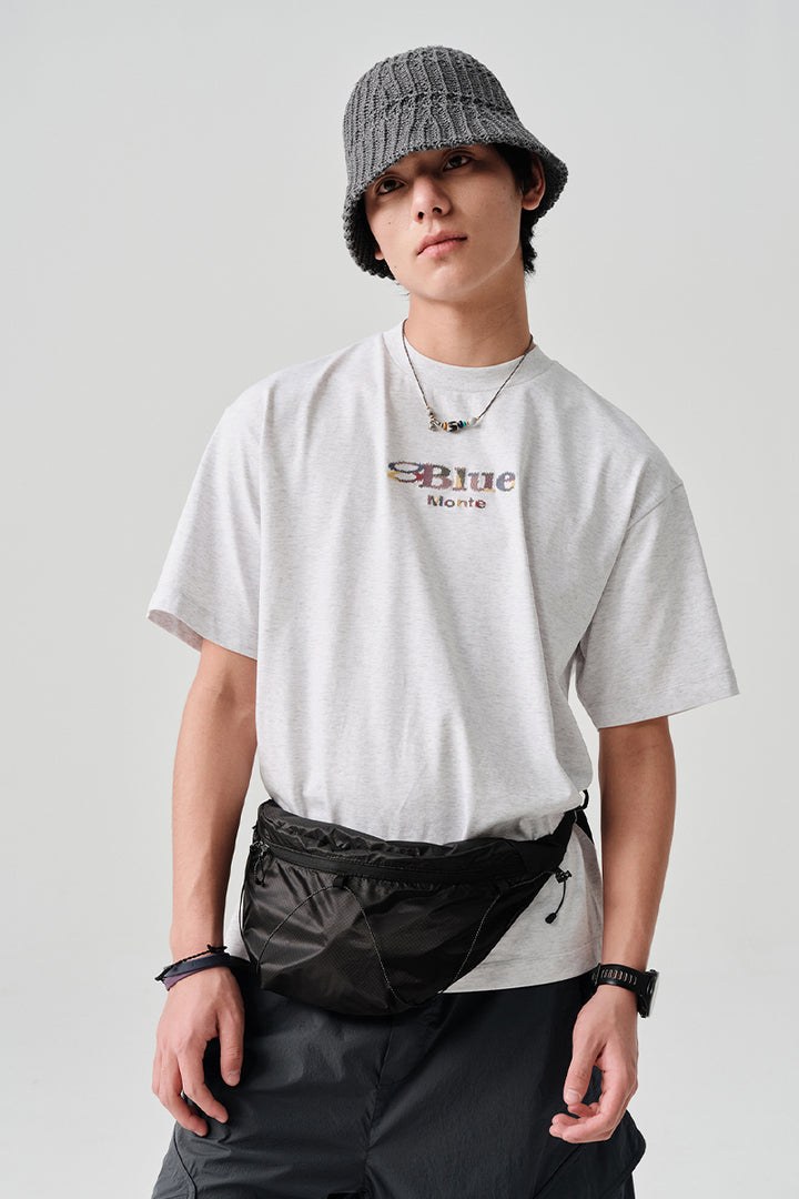 カラフル刺繍ロゴクルーネック半袖TシャツNLBLDTX005