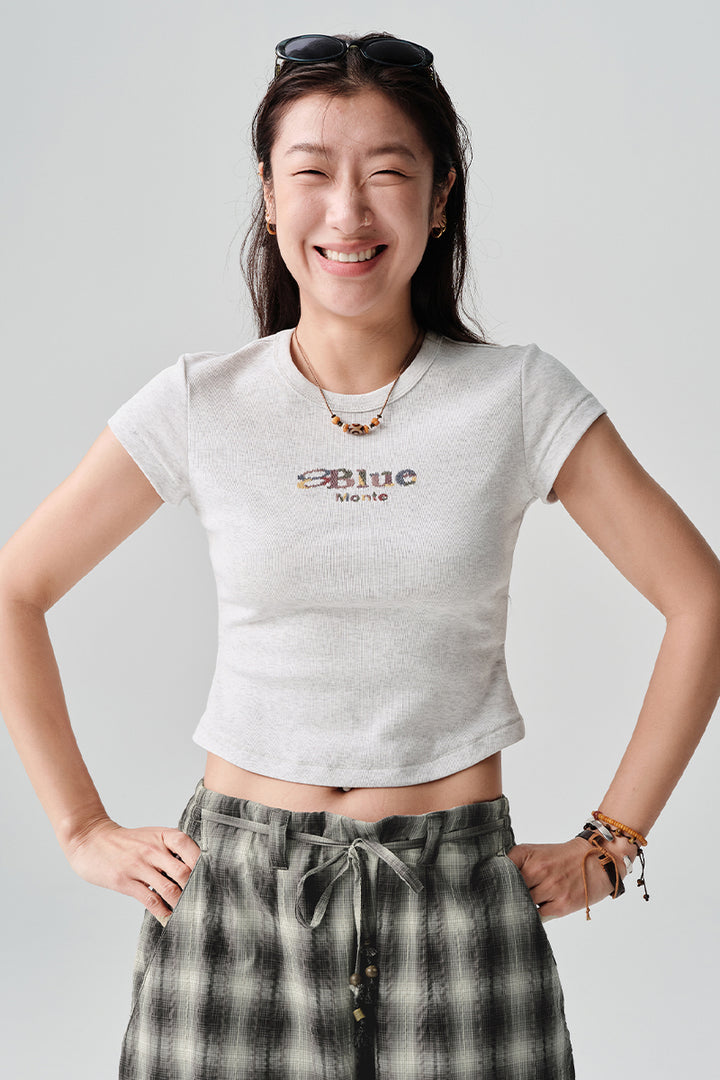 カラフル刺繍ロゴ半袖TシャツウィメンズNLBLDTX008