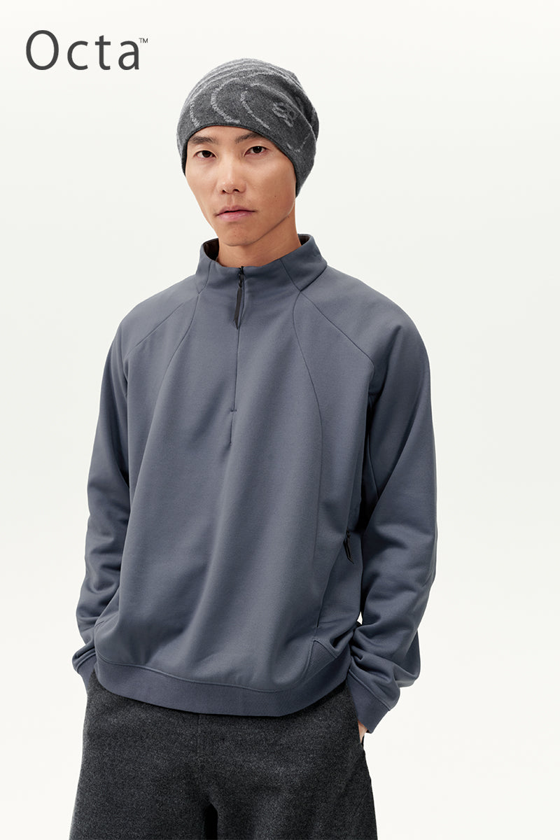 OCTA スタンドカラー厚手スウェットシャツ – Blue Monte