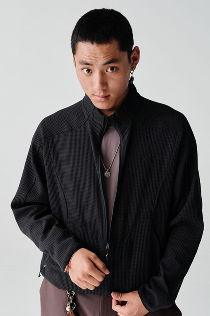 ワッフル編み抗菌ジャケットNLBLAWY001