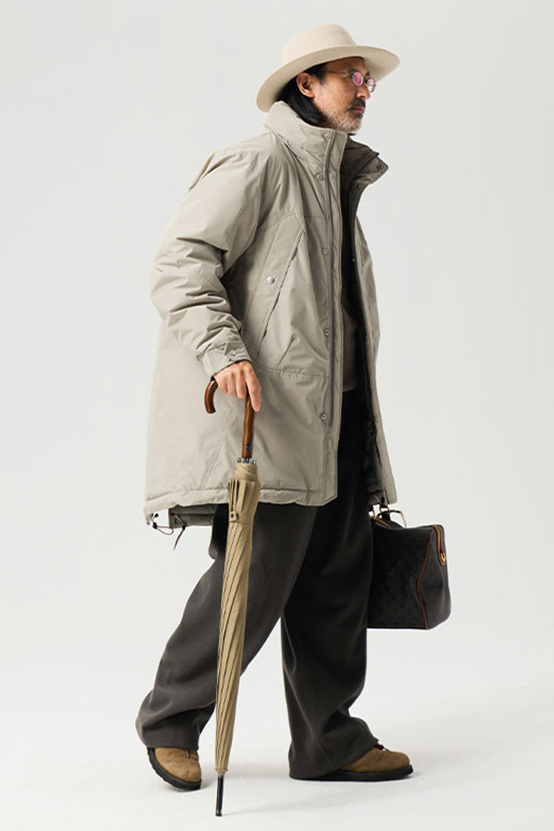 隠しフードスタンドカラーダウンジャケット25BLYR015