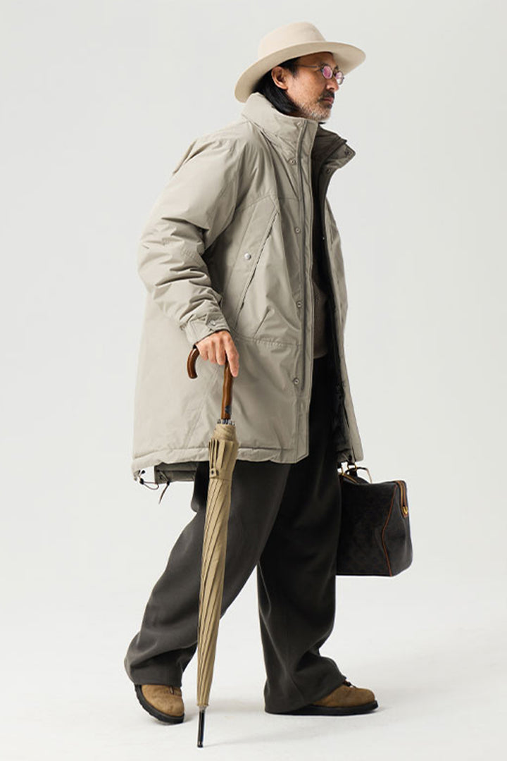 隠しフードスタンドカラーダウンジャケット25BLYR015