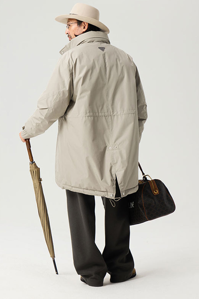 隠しフードスタンドカラーダウンジャケット25BLYR015