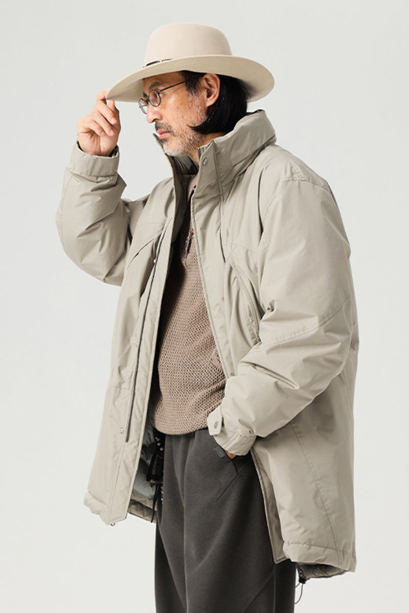 隠しフードスタンドカラーダウンジャケット25BLYR015