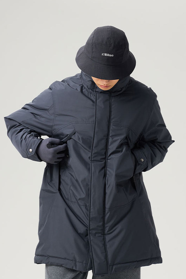 隠しフードスタンドカラーダウンジャケット25BLYR015