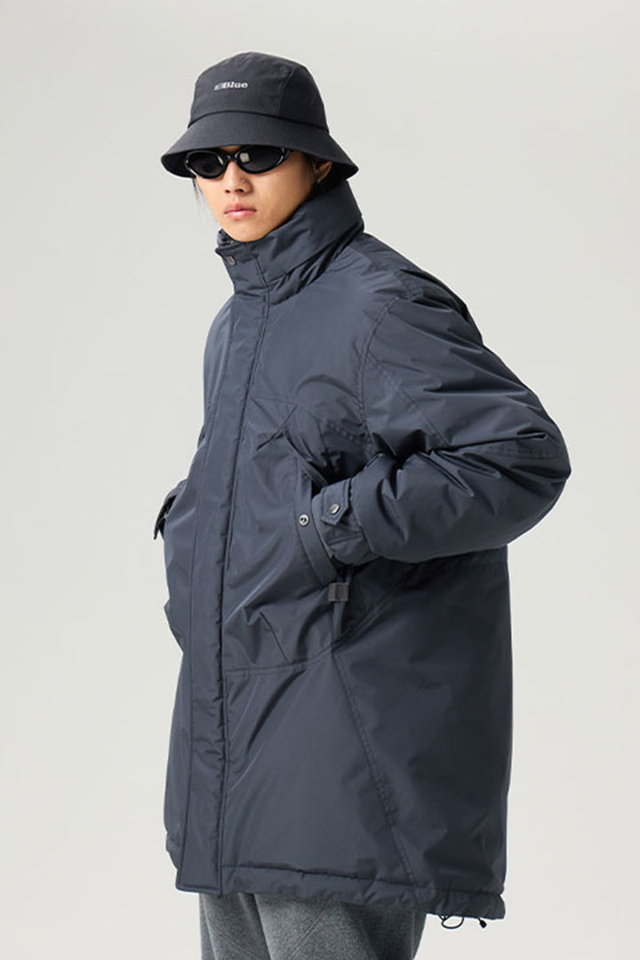 隠しフードスタンドカラーダウンジャケット25BLYR015