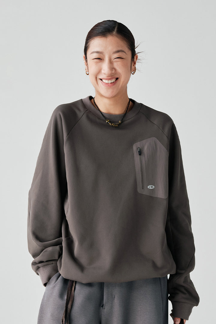 ジップポケット付き裏起毛シャツ25BLWY022