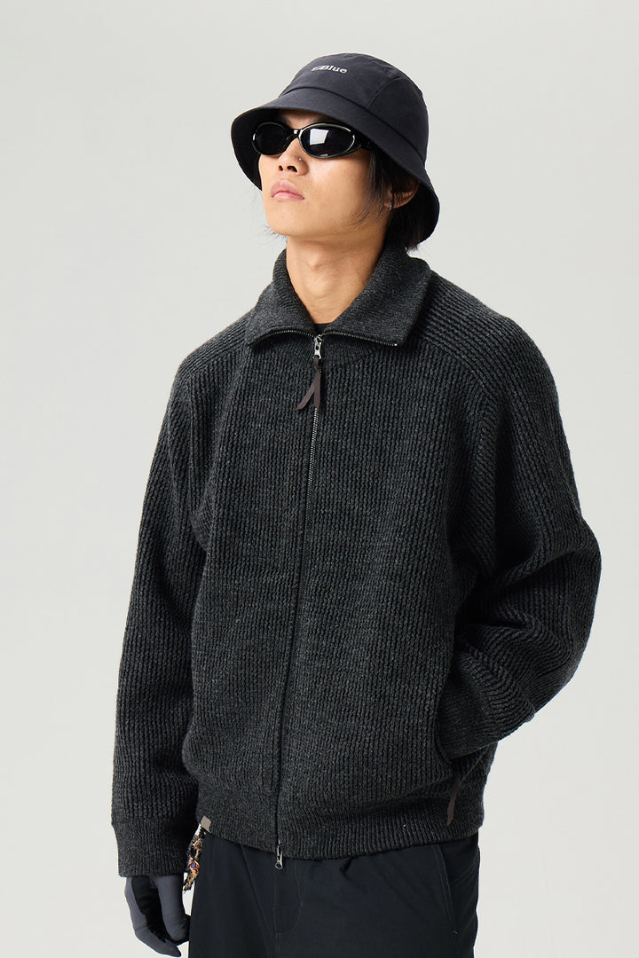 ウールノッチドラペルニットジャケット25BLMS008