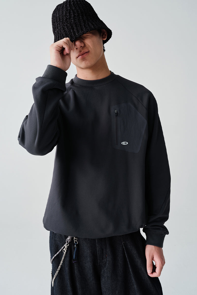 ジップポケット付き裏起毛シャツ25BLWY022