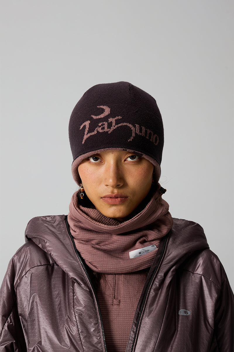 ユキヒョウ柄リバーシブルウールビーニー25BLML016