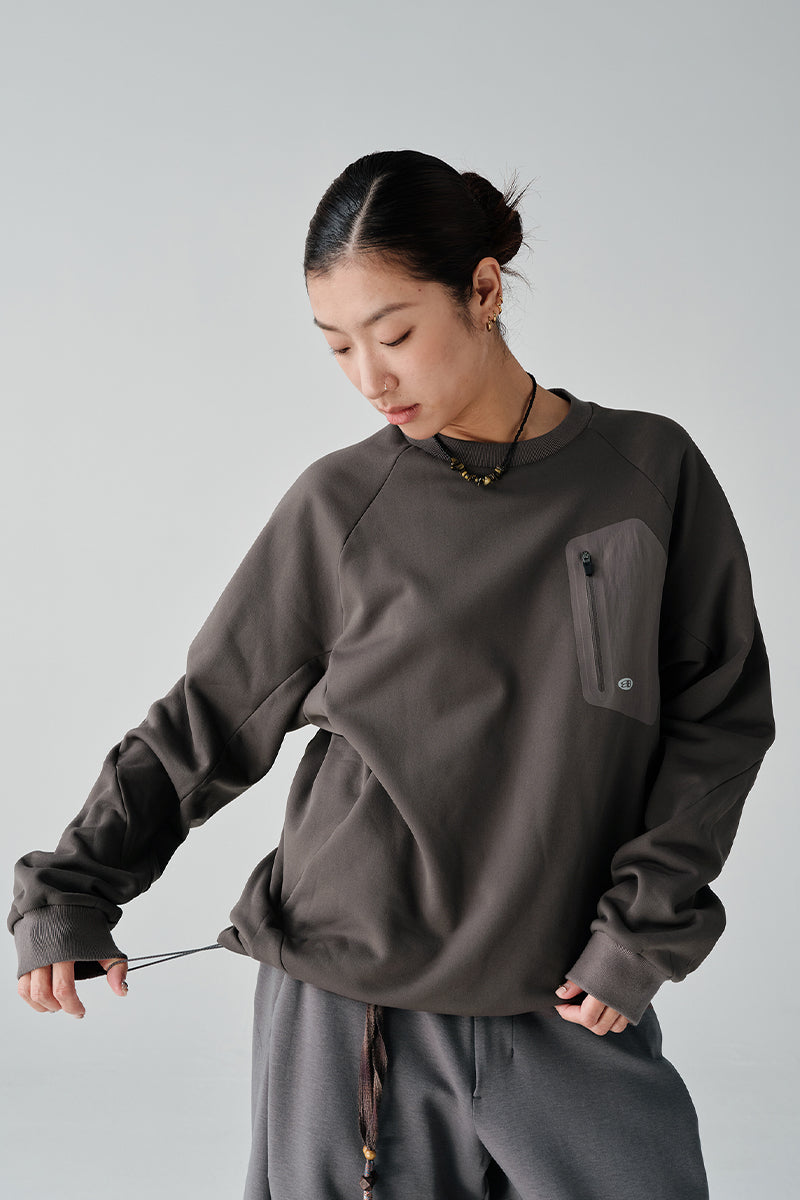 ジップポケット付き裏起毛シャツ25BLWY022