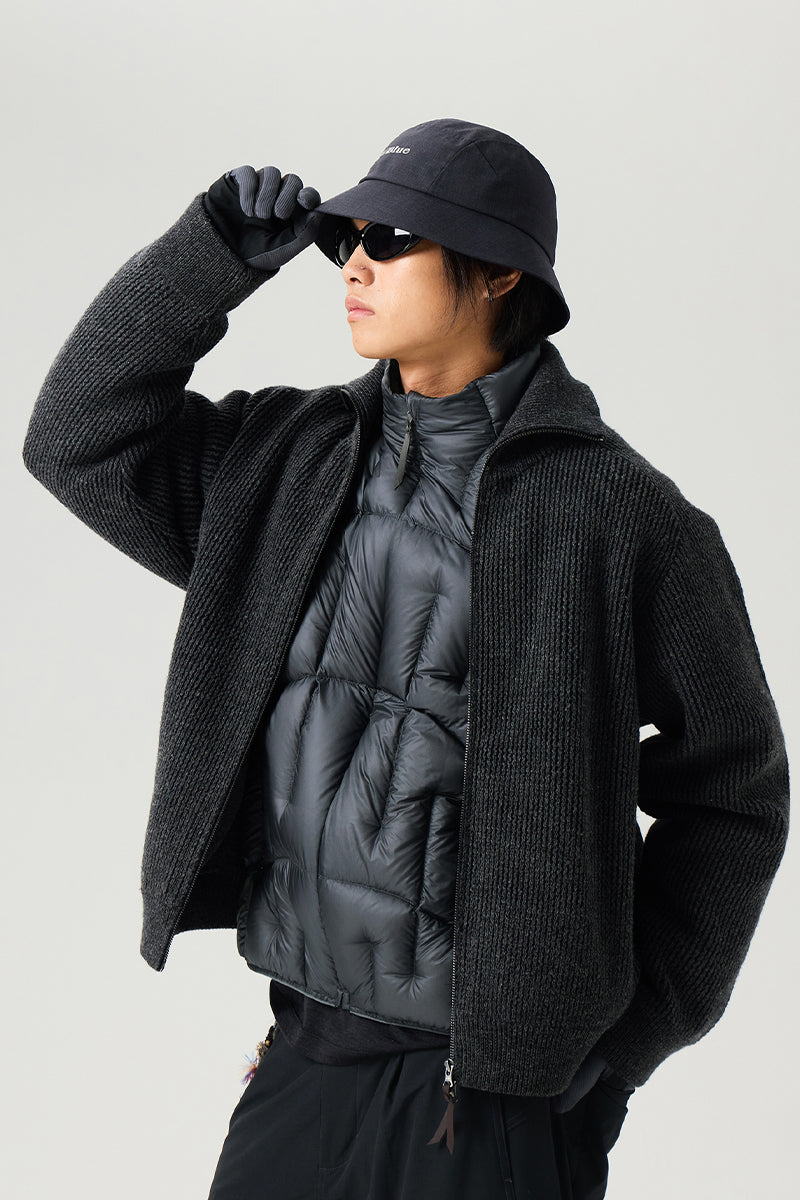 ウールノッチドラペルニットジャケット25BLMS008