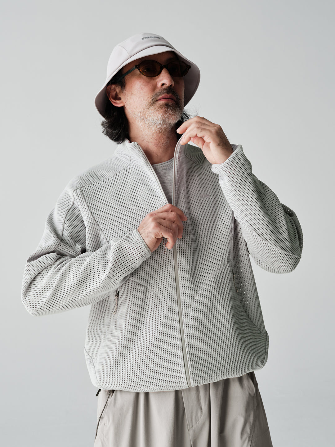 ワッフル編み抗菌ジャケットNLBLAWY001